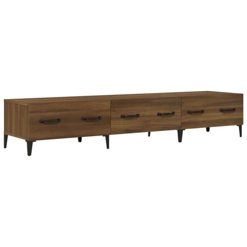 Meuble TV multimédia étagère télévision buffet téléviseur salle à manger salon chambre chêne 150 x 34,5 x 30 cm bois d'ingénierie brun 02_0027179