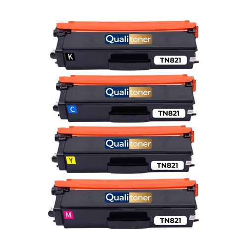 TN821XXL Pack 4 Toners Noir Cyan Magenta Jaune compatibles Brother HL-L9430CDN HL-L9470CDN MFC-L9630CDN avec puce