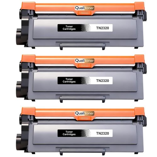 Pack 3 Toner TN2320 TN2310 compatible pour Brother Noir Haute capacité avec puce 2600 pages