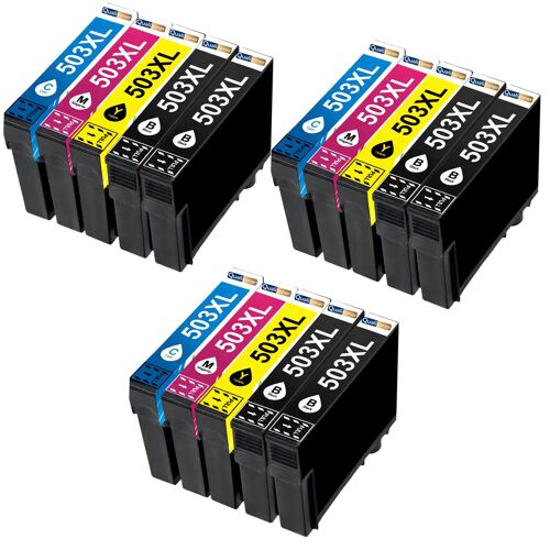Pack de 15 Cartouches compatible pour Epson 503XL Noir et Couleurs