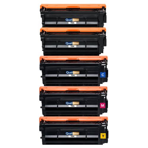 Pack 5 T04 Toners compatibles pour Canon Noirs et Couleurs avec puce