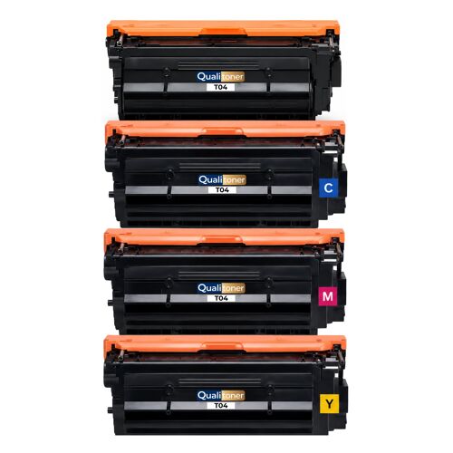 Pack 4 T04 Toners compatibles pour Canon Noir Cyan Magenta Jaune avec puce