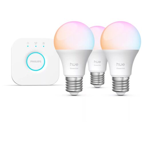 Philips Hue White And Color Ambiance Kit De Démarrage Essential : 3 Ampoules Connectées E27 (806 Lm)