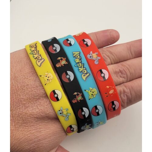 Lot De 4 Bracelets Silicone Pokemon