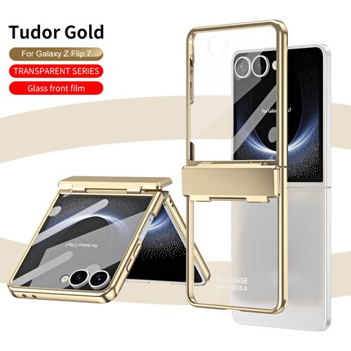 Coque pour Samsung Z Flip 7,luxe léger,Placage électrique charnièreEtui de protection anti-chute pour téléphone portable - Gold