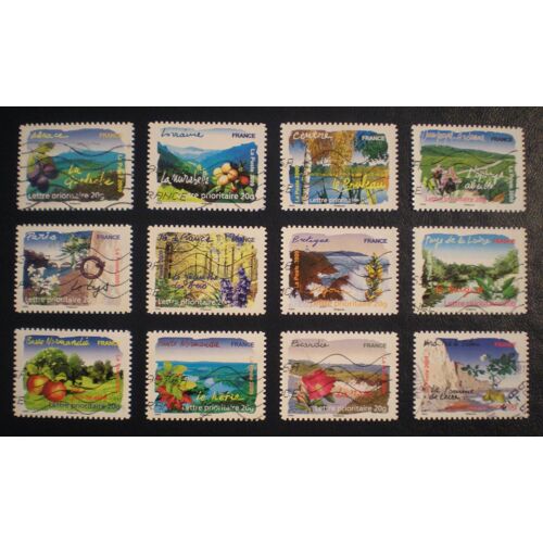 Flore Des Régions - La Flore Du Nord - Série Complète De 12 Timbres Oblitérés - France - Année 2009