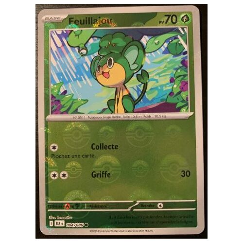 Carte Pokémon - Feuiliajou 004/086 - Reverse Pokeball - Ev10.5 Foudre Noire
