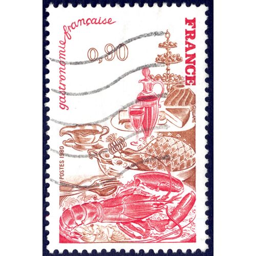 Timbre Oblitéré France , Gastronomie Française , Postes 1980 , 0.90