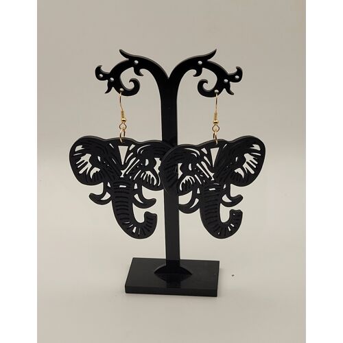🐘Boucles D'oreilles Elephant Noir