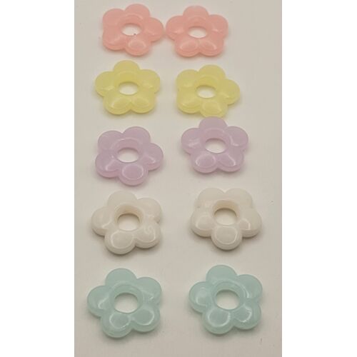 10 Perles Fleurs Pastel Fabrication Boucles D'Oreilles