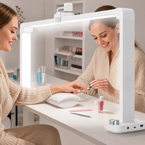 Lampe Led Demi-Lune Professionnelle Pour Ongles – 3 Températures De Couleur &amp; Luminosité Réglable – Manucure Nail Art – Prise Eu