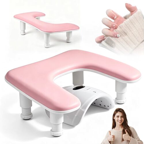 Repose-Main Manucure Professionnel Réglable En Hauteur – Coussin Ergonomique En U – Support Nail Art &amp; Pose De Gel – Salon De Beauté