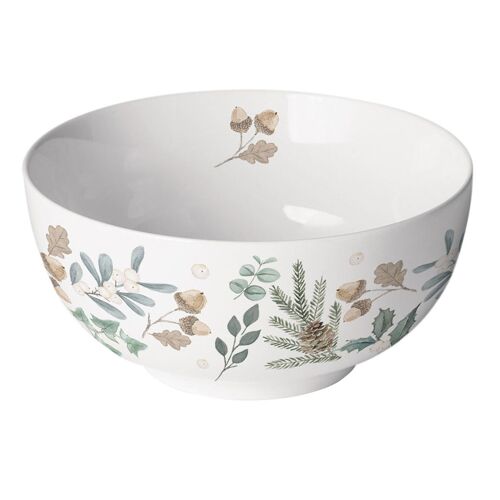 Bol En Porcelaine Fine Décor Nature Hivernale 14 Cm