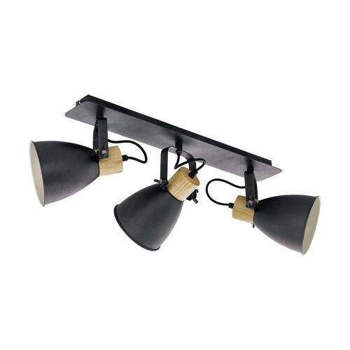Coswarth Barre De Projecteur 3 Lampes Anthracite, Blanc Crème, Marron