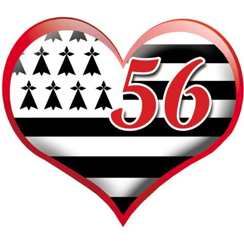Coeur Breton 56 - 15x13cm - Sticker/Autocollant