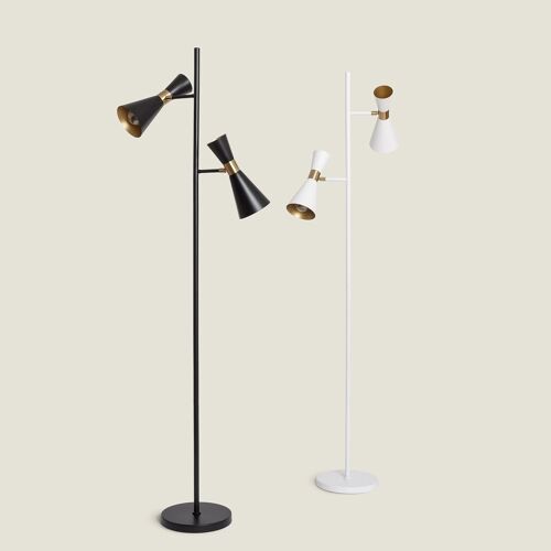 Lampadaire Métal 2 Spots Jigger Blanc