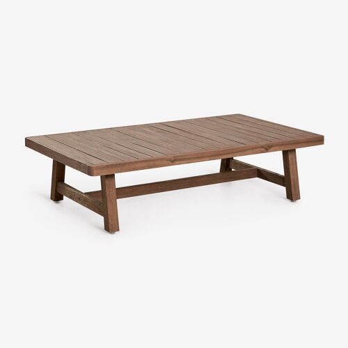 Table Basse Rectangulaire De Jardin 130x75 Cm En Bois D'acacia Dubai Brun Acacia Foncé