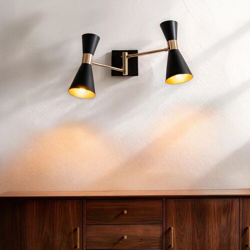 Lampe Murale Orientable Métal Jigger 2 Spots Blanc