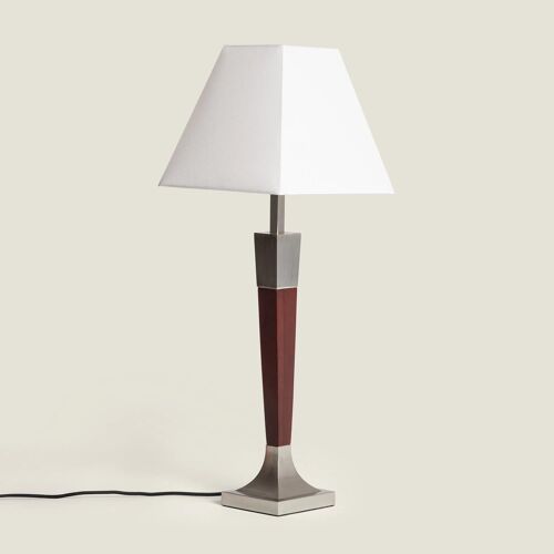 Lampe À Poser Bois Et Métal Lizza Piramis Blanc