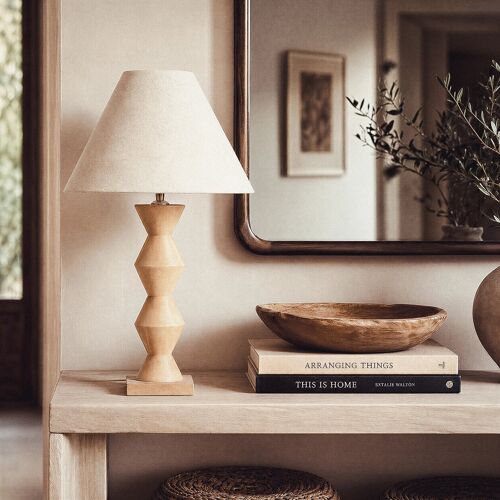 Lampe À Poser Bois Akesh Ii Beige