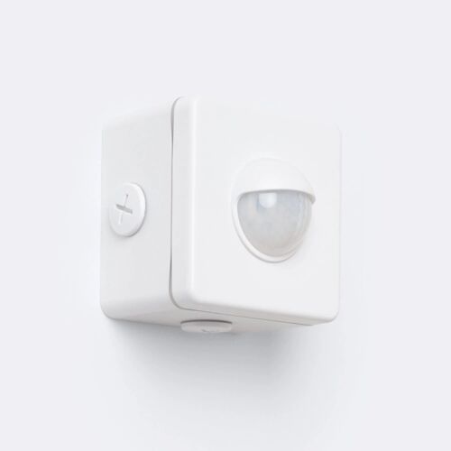 Détecteur De Mouvement Pir Crépusculaire 240º En Saillie Extérieur Ip65 Avec Télécommande Blanc