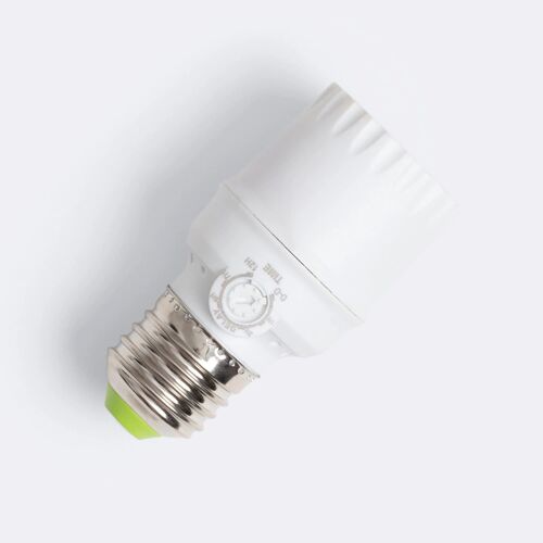Capteur Crépusculaire Avec Minuterie Pour Ampoules E27 Blanc