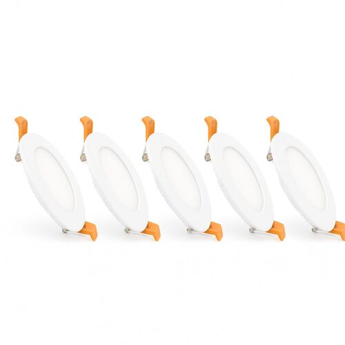 Dalle Led 6w Ronde Superslim Coupe Ø 110 Mm (Pack 5) 5000k Blanc Froid