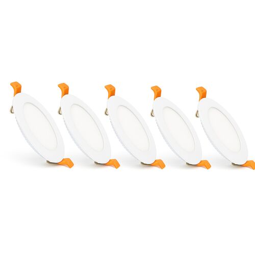 Dalle Led 12w Ronde Superslim Coupe Ø 155 Mm (Pack 5) 5000k Blanc Froid