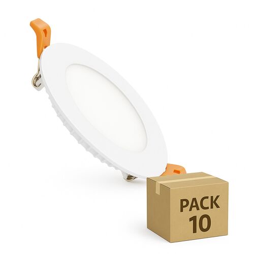 Dalle Led 6w Ronde Superslim Coupe Ø 110 Mm (Pack 10) 4000k Blanc Neutre