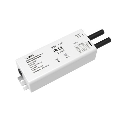 Contrôleur Ruban Led Monochrome/Cct/Rgb/Rgbw 12-24v Ip67 Skydance V4-Wps Compatible Avec Télécommande Rf Monochrome / Cct / Rgb / Rgbw