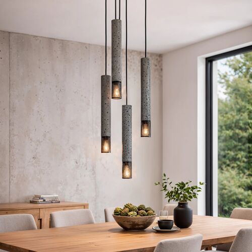 Suspension Ciment Dinska 4 Spots Gris