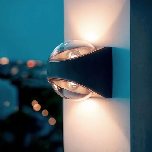 Applique Murale Extérieure Led 12w Aluminium Éclairage Double Face Adelfa Noir