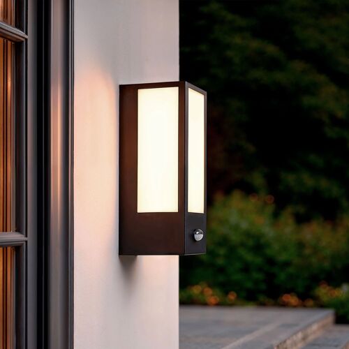 Applique Murale Extérieure Acier Inoxydable Avec Détecteur De Mouvement Gakom Opal Noir