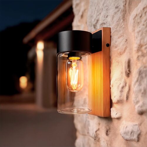 Applique Murale Extérieure Acier Inoxydable Et Verre Isoba Noir