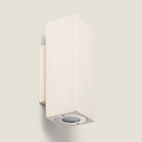 Applique Murale Extérieure Ciment Éclairage Double Face Banjar Square Beige
