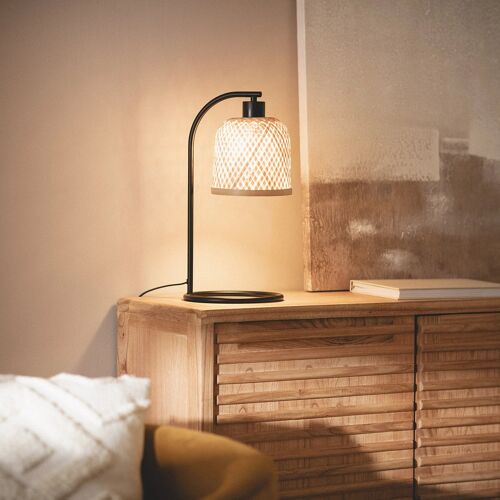 Lampe À Poser Métal Et Bambou Adola Naturel