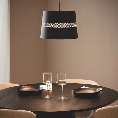 Suspension Led 28w Acier Saska Noir Mat