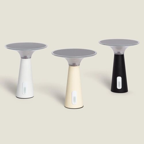 Lampe De Table Solaire D'extérieur Led Portable Avec Batterie Usb Rechargeable Soucha Blanc