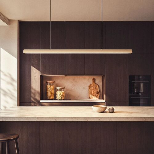 Suspension Linéaire Led 42w Aluminium Cct Éclairage Double Face Funky Kool Beige Sélectionnable (Chaud-Neutre) 2700k - 3500k - 4000k