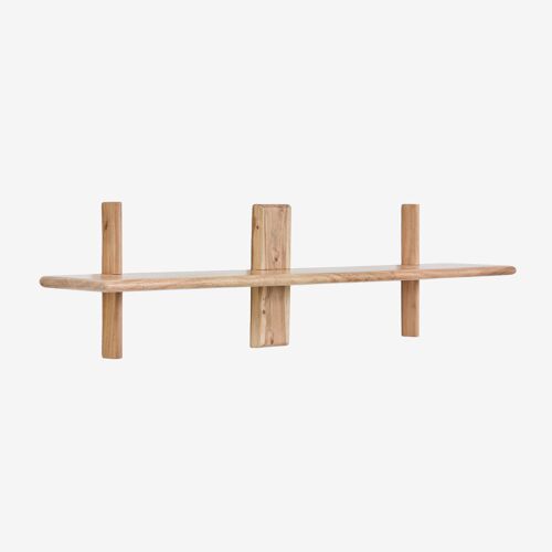 Pack de 2 étagères murales ¿¿120 cm en bois d'acacia Erisu Acacia Rustique Marron