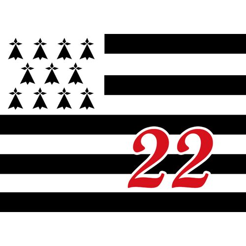 Drapeau Breton 22 - 15x11cm - Sticker/Autocollant