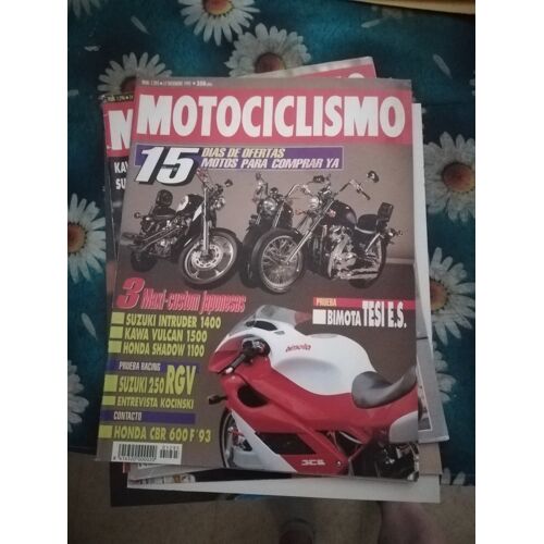 Motociclismo 1295 De 1992 Arcarons,Bimota Tesi 1d Es,Rabasa Ja 12 Cross,Kawasaki Vn1500 Vulcan,Suzuki 1400 Intruder,Honda 1100 Shadow,Honda Cbr600 F2,Kocinski,Bayle,Olle Pere