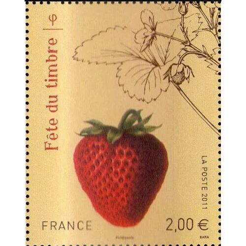France 2011, Très Beau Timbre Neuf** Luxe Yvert 4535, Fête Du Timbre, Nature, Extrait De L'Estampe De Botanique Intitulée « Fraisier Rubis ».