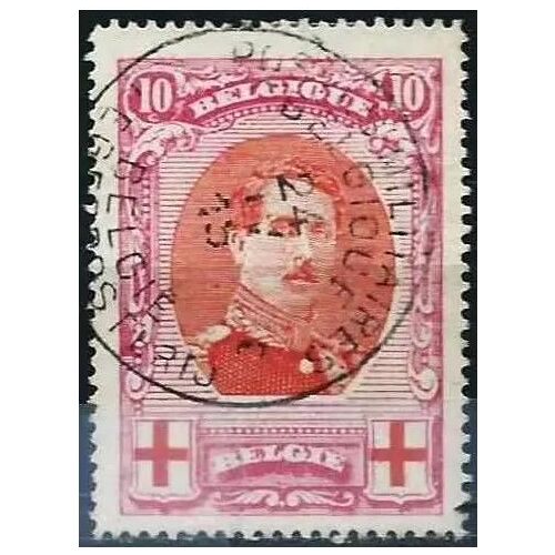 Belgique 1914 / 17, Beau Timbre Yvert 133, Albert 1er, 10c. Lilas Rose Et Rouge Avec Tres Beau Cachet Rond "Poste Militaire Belgique", Tbe, Cote 11 Euros -