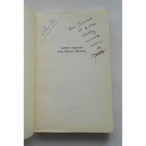 Paul Guth Lettre Ouverte Aux Futurs Illettrés Avec Envoi Autographe Signé 1980 Albin Michel