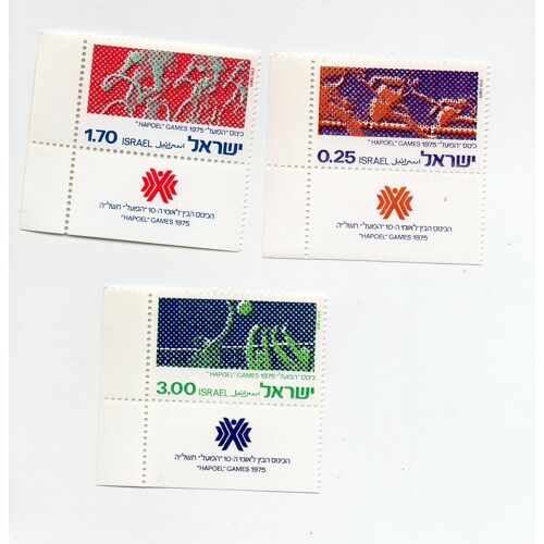 Israël- Série De 3 Timbres Neufs Avec Tab- Sports- Jeux De 1975