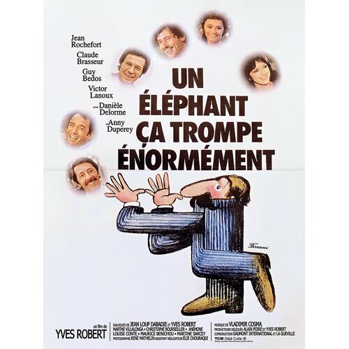 Un Éléphant Ça Trompe Énormément - Affiche De Cinéma Pliée - Format 40x54 Cm - De Yves Robert Avec Jean Rochefort, Claude Brasseur, Guy Bedos, Victor Lanoux, Anny Duperey, Danièle Delorme - Réédition
