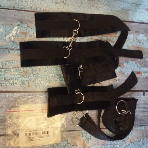 Kit Bdsm Bondage ¿ Menottes Poignets & Chevilles Réglables Avec Sangles ¿ Neuf