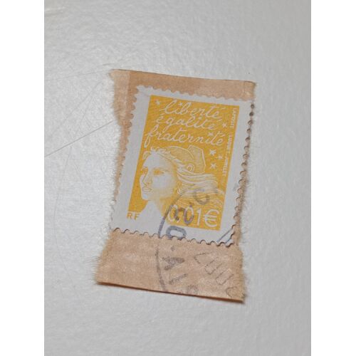 Timbre France Oblitéré 0,01 Yvert N° 3443 Marianne De Luquet Jaune De 2002 T