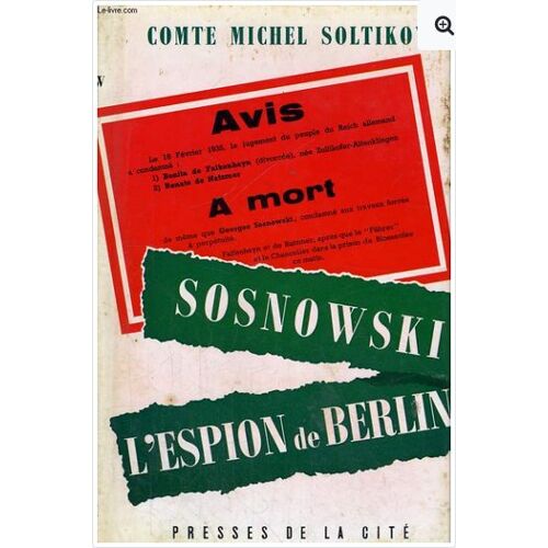Sosnowski L'Espion De Berlin